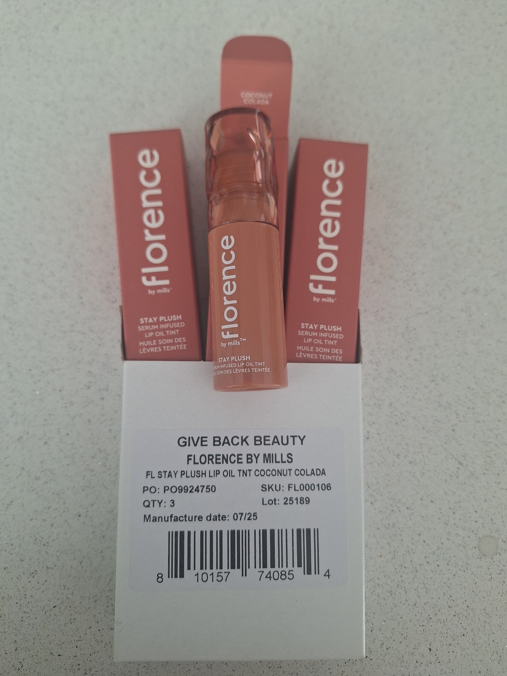 Florence By Mills Lip Oil Tint - Coconut Colada (Peach) Price Is For All 3